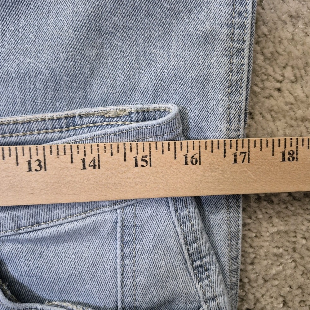Kancan High Rise Cargo Jeans 7/27 Light Wash Blue Actual 30 Slim Straight Ankle - Picture 6 of 14
